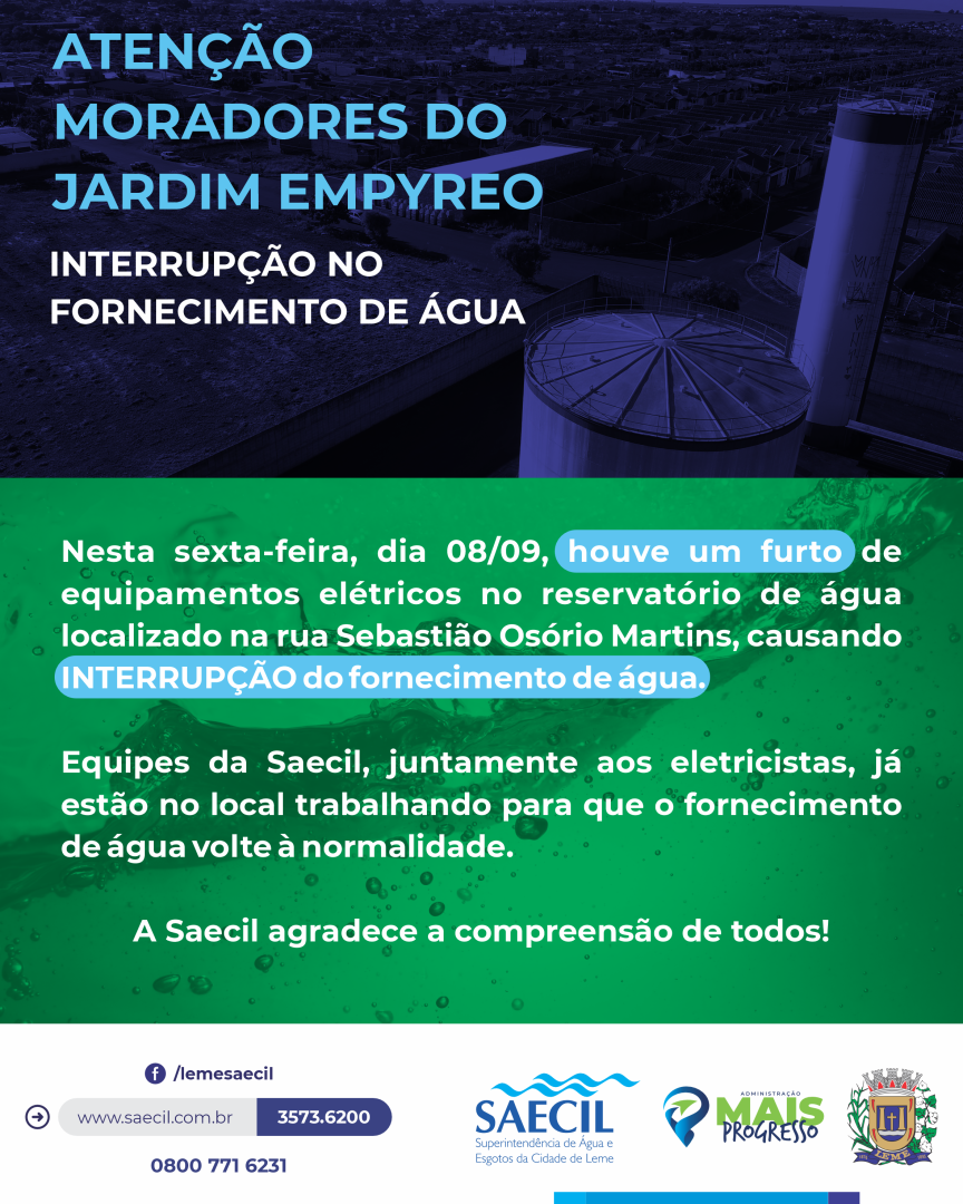 ATENÇÃO MORADORES DO JARDIM EMPYREO!!