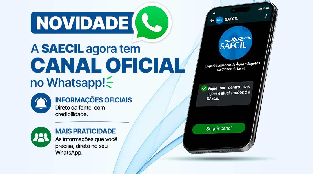 SAECIL LANÇA CANAL OFICIAL NO WHATSAPP PARA AMPLIAR COMUNICAÇÃO COM A POPULAÇÃO