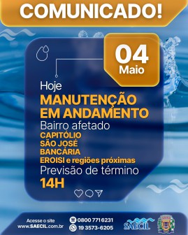 INTERLIGAÇÃO DE REDE AFETA ABASTECIMENTO DE ÁGUA EM BAIRROS DE LEME NESTA SEGUNDA-FEIRA